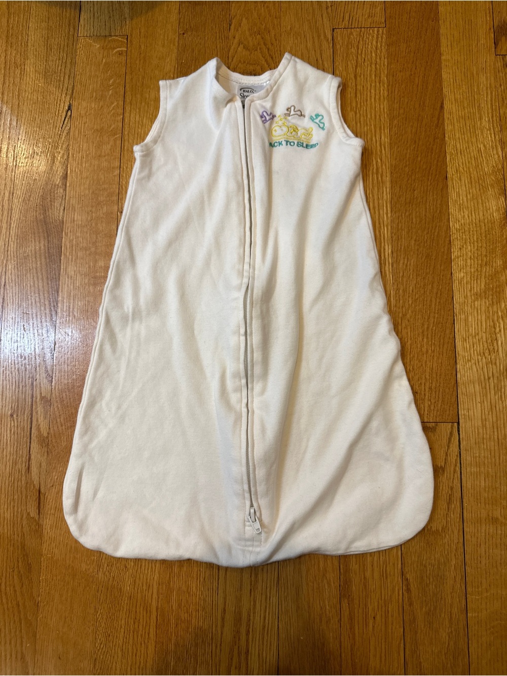 Halo Cream Sleep Sack with Embroidered Back to Sleep Detail, for 5-10lbs